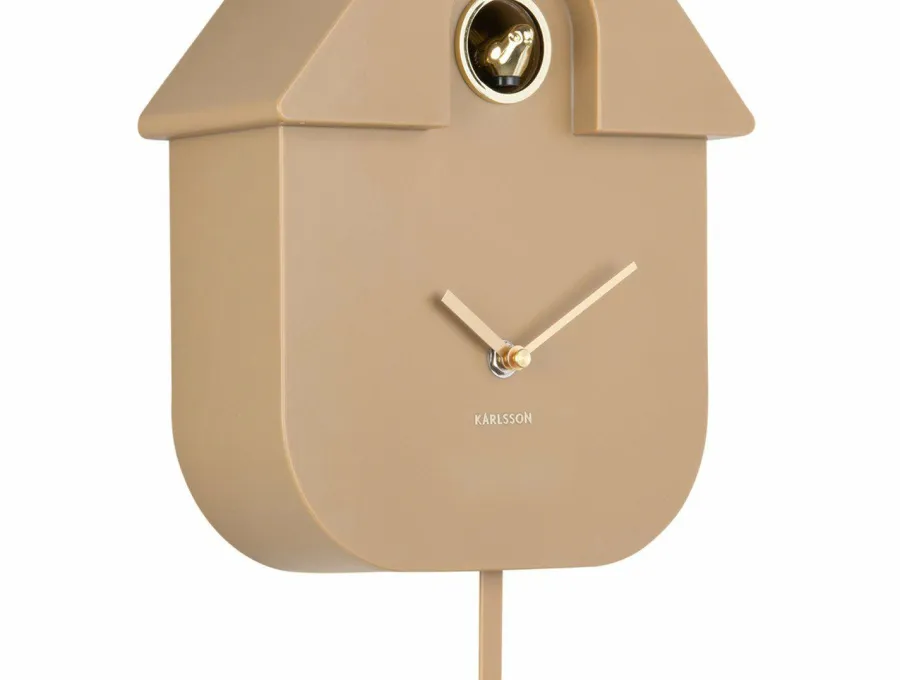 Karlsson Wandklok Modern Cuckoo Oro mocca bruin Online
