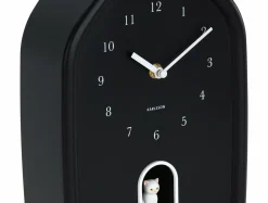Karlsson Wandklok Modern Kitty zwart Outlet