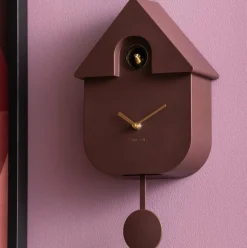 Karlsson Wandklok Modern Cuckoo Oro Earth bruin Discount
