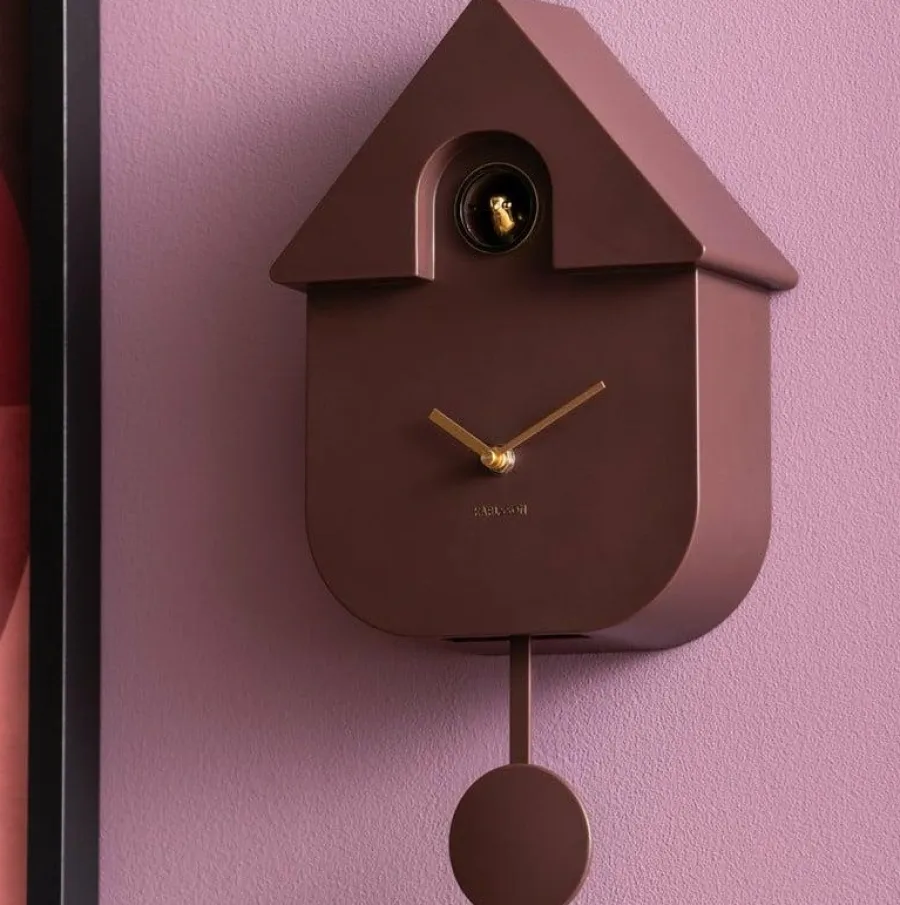 Karlsson Wandklok Modern Cuckoo Oro Earth bruin Discount