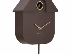 Karlsson Wandklok Modern Cuckoo Oro Earth bruin Discount