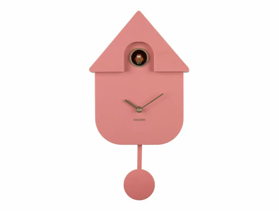 Karlsson Wandklok Modern Cuckoo Oro Roze Sale