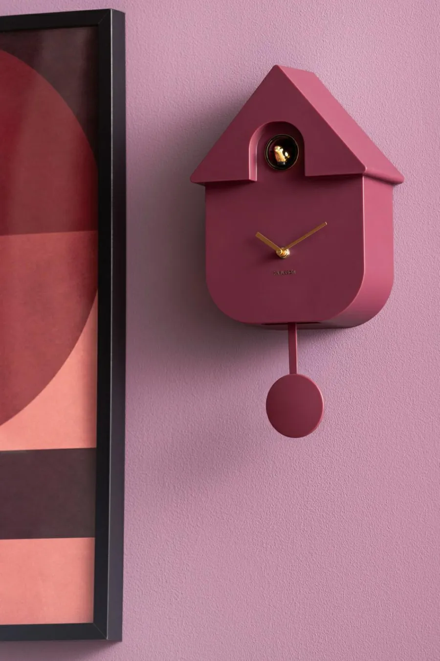 Karlsson Wandklok Modern Cuckoo Oro Mauve Sale