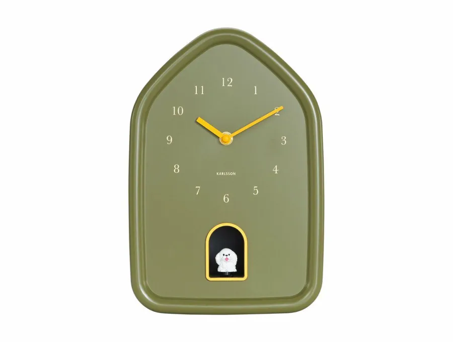 Karlsson Wandklok Modern Doggy luxury groen Discount