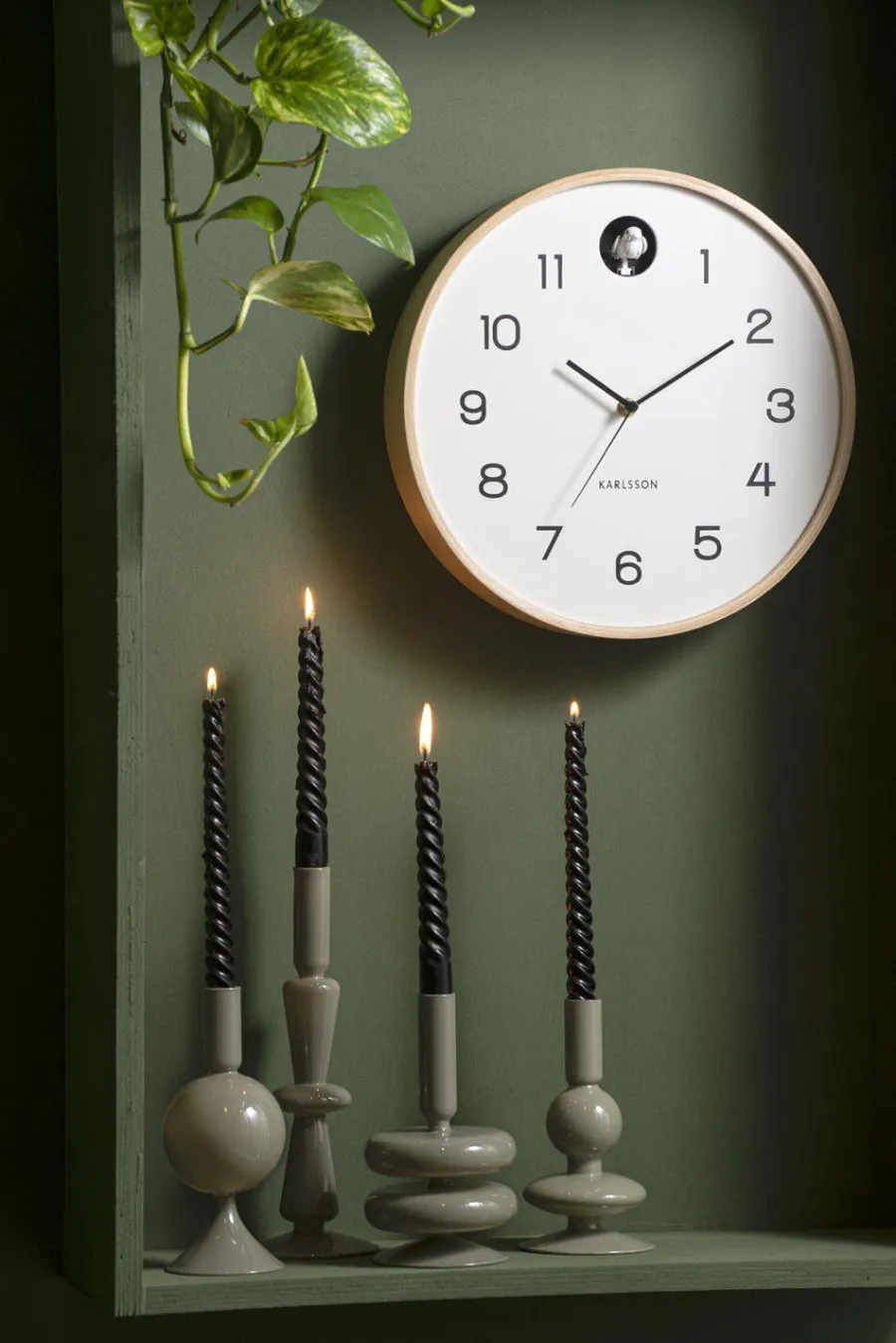 Karlsson Wandklok Natural Cuckoo wit Ø 31.5 cm Discount