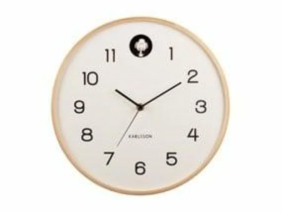 Karlsson Wandklok Natural Cuckoo wit Ø 31.5 cm Discount