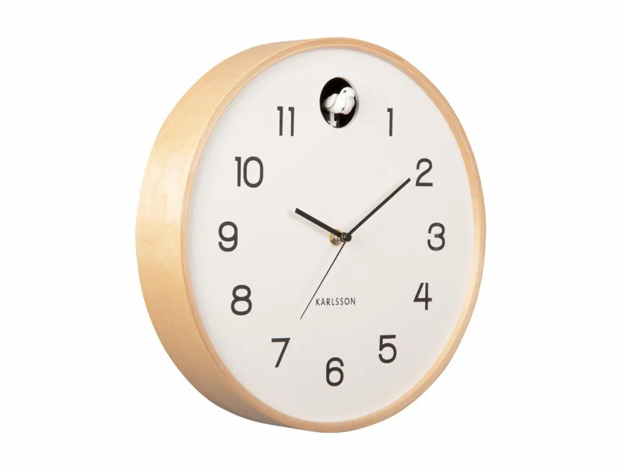Karlsson Wandklok Natural Cuckoo wit Ø 31.5 cm Discount