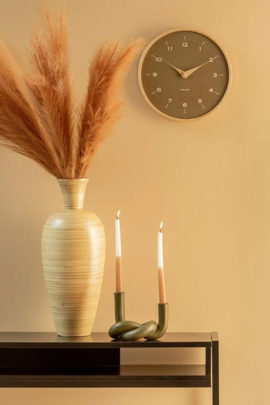 Karlsson Wandklok Osado Dome mosgroen New