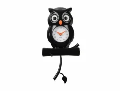 Karlsson Wandklok Owl Pendulum zwart