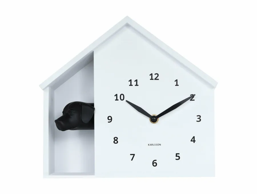 Karlsson Wandklok Peeking Doggy wit Discount