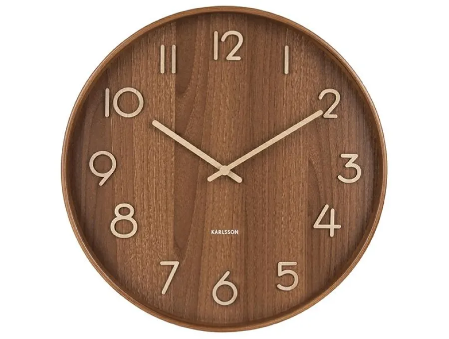 Karlsson Wandklok Pure Large donkerbruin Ø 60 cm Online