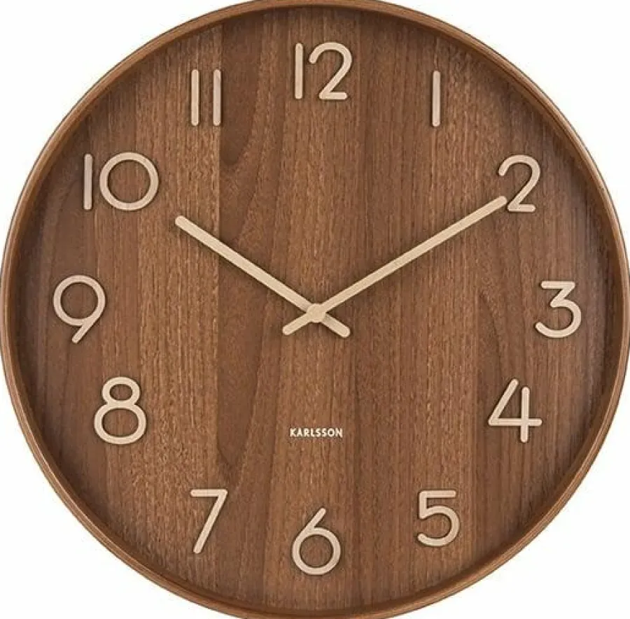 Karlsson Wandklok Pure Medium Dark Wood Ø 40 cm New