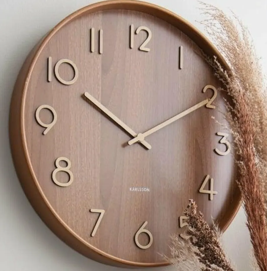 Karlsson Wandklok Pure Medium Dark Wood Ø 40 cm New