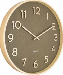 Karlsson Wandklok Pure Wood Grain mosgroen Ø 40 cm Hot