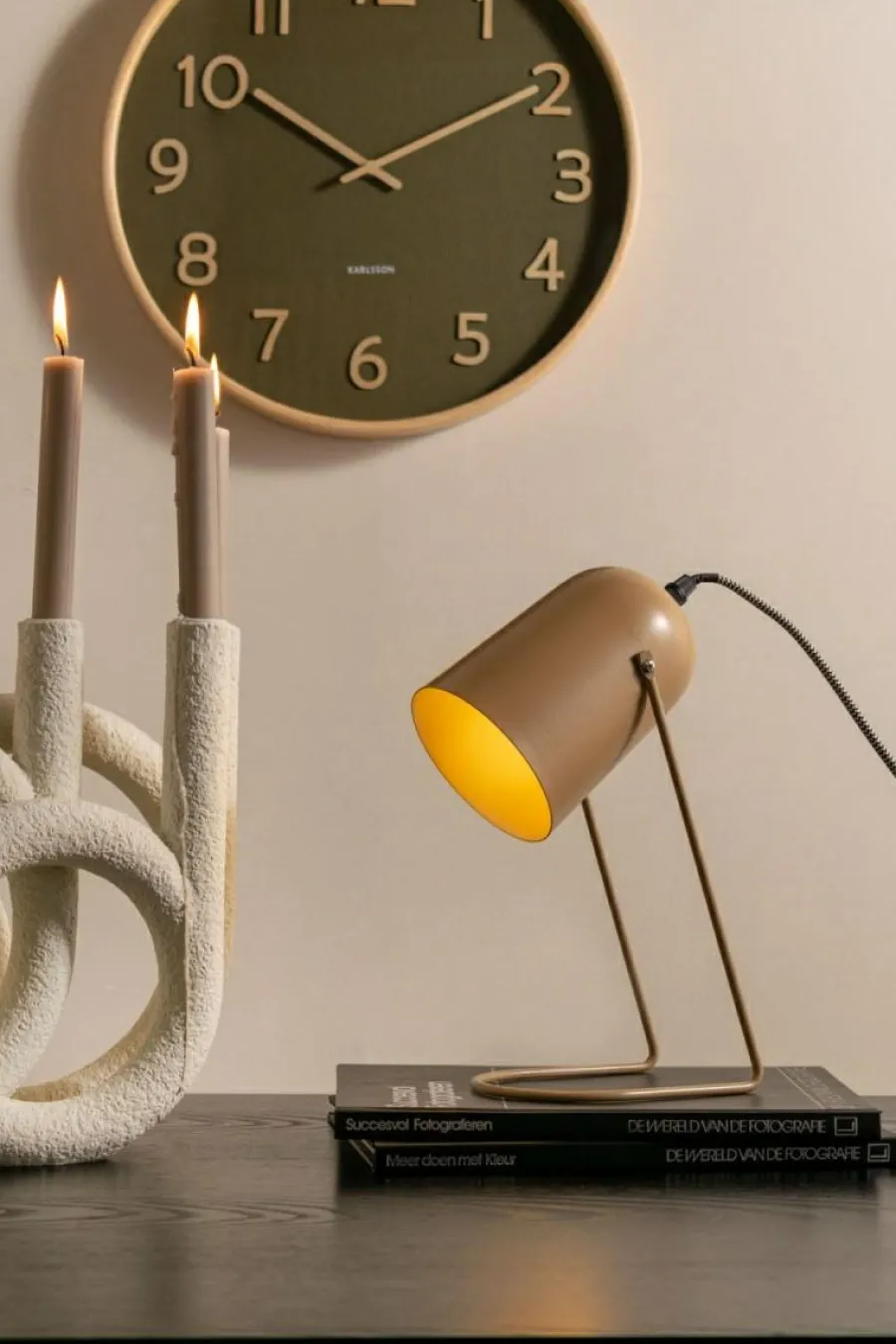 Karlsson Wandklok Pure Wood Grain mosgroen Ø 40 cm Hot