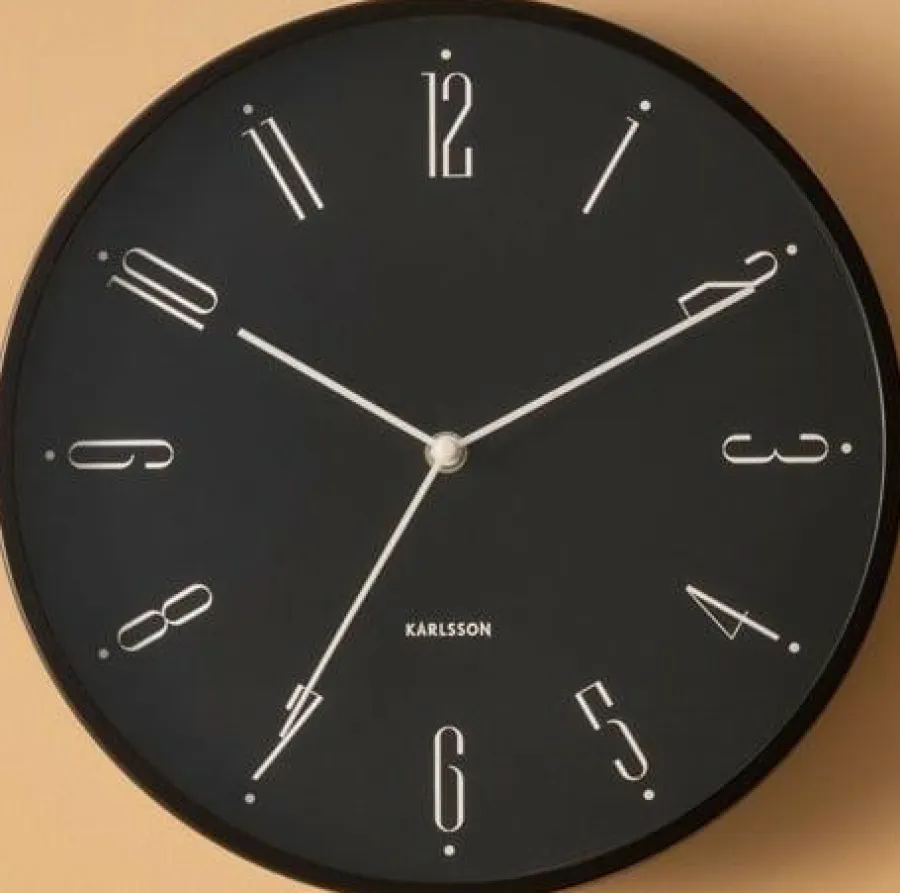 Karlsson Wandklok Regal Numbers zwart Hot