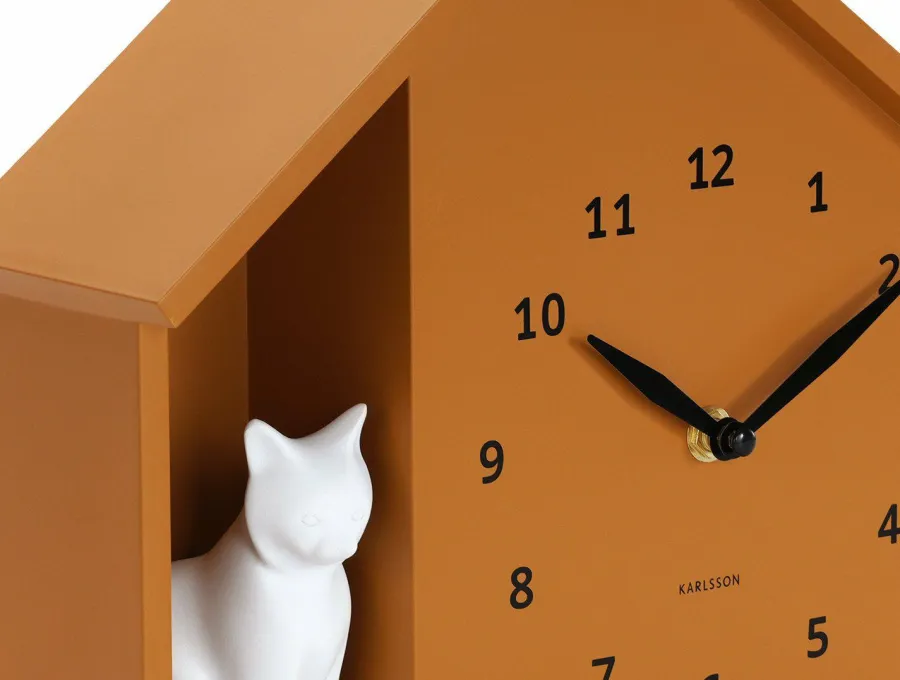 Karlsson Wandklok Sitting Cat okergeel Sale