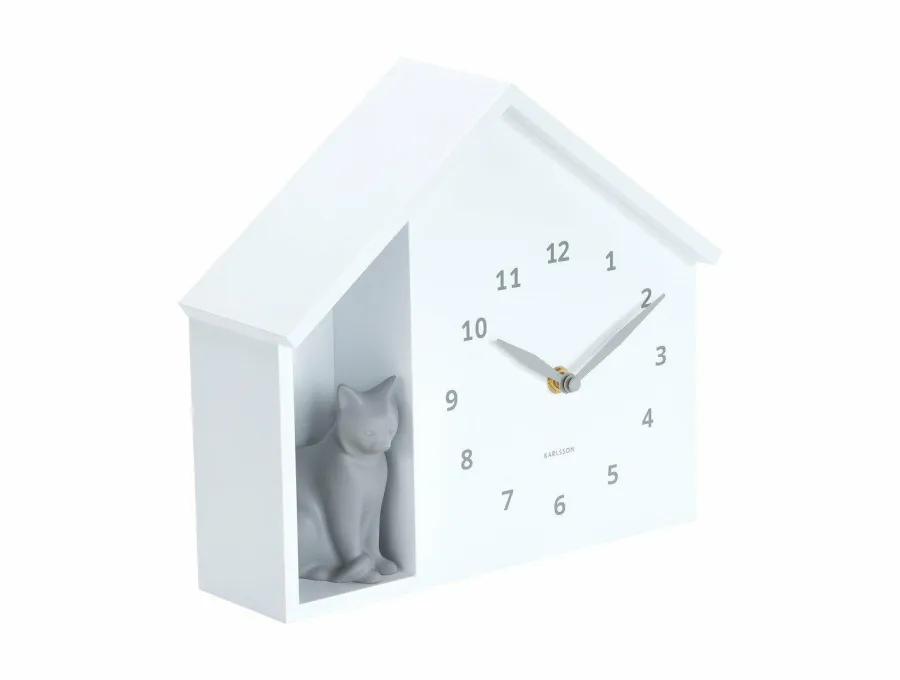 Karlsson Wandklok Sitting Cat wit Sale