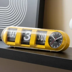Karlsson Wandklok Tube Flip helder geel