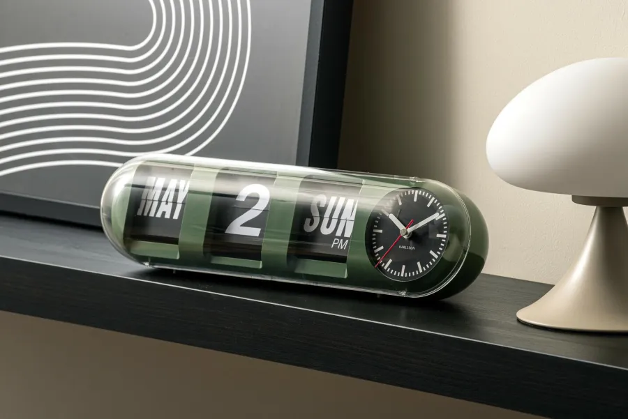 Karlsson Wandklok Tube Flip jungle groen Outlet