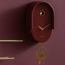 Karlsson Wandklok Tweet burgundy New