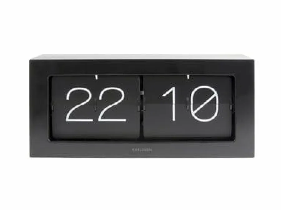 Karlsson Wand-/Tafelklok Boxed Flip XL zwart Clearance