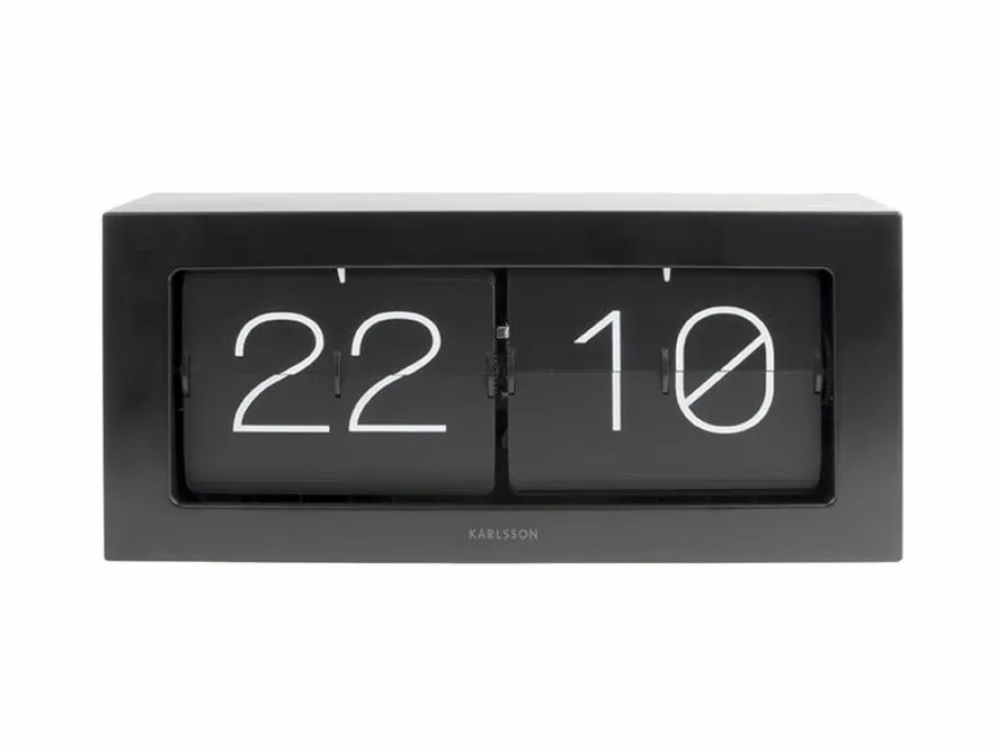 Karlsson Wand-/Tafelklok Boxed Flip XL zwart Clearance