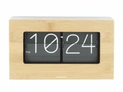 Karlsson Wand-/Tafelklok Boxed Flip Bamboo Sale