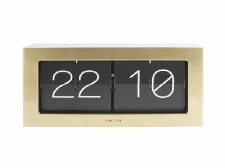 Karlsson Wand-/Tafelklok Boxed Flip XL goud Outlet
