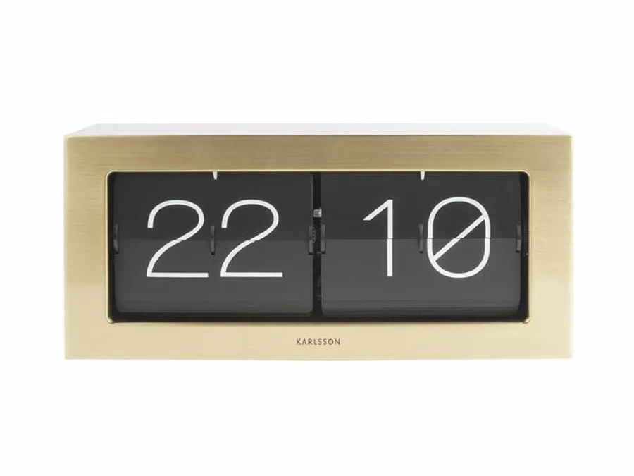 Karlsson Wand-/Tafelklok Boxed Flip XL goud Outlet