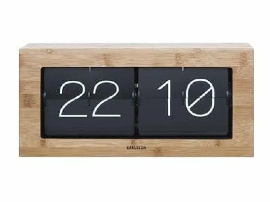 Karlsson Wand-/Tafelklok Boxed Flip XL Bamboo Sale