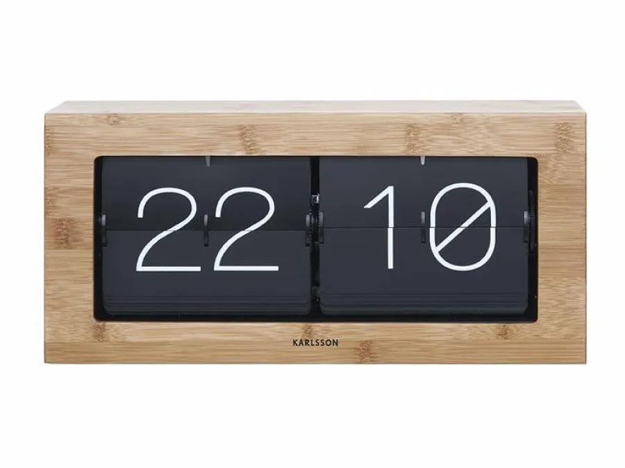 Karlsson Wand-/Tafelklok Boxed Flip XL Bamboo Sale