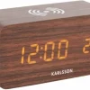 Karlsson Wekker Block met telefoonoplader LED donkerbruin Discount
