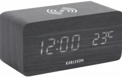 Karlsson Wekker Block met telefoonoplader LED zwart Hot