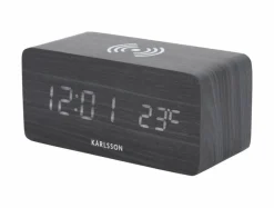 Karlsson Wekker Block met telefoonoplader LED zwart Hot