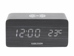 Karlsson Wekker Block met telefoonoplader LED zwart Hot