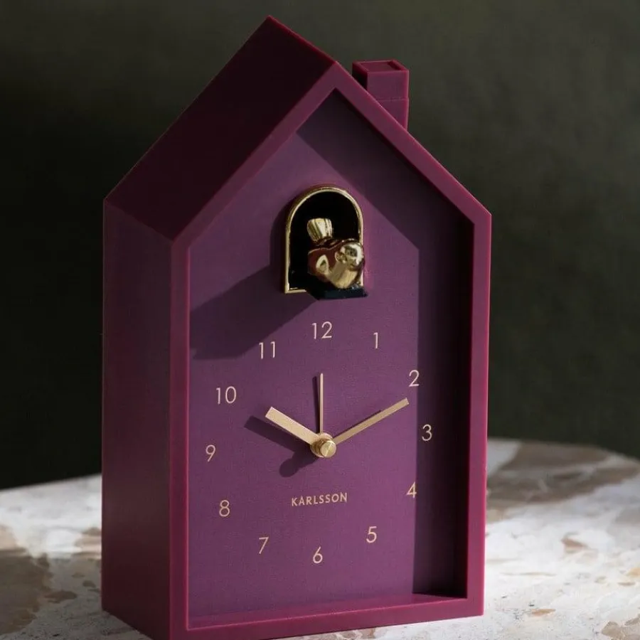 Karlsson Wekker Modern Cuckoo Oro donker mauve Outlet
