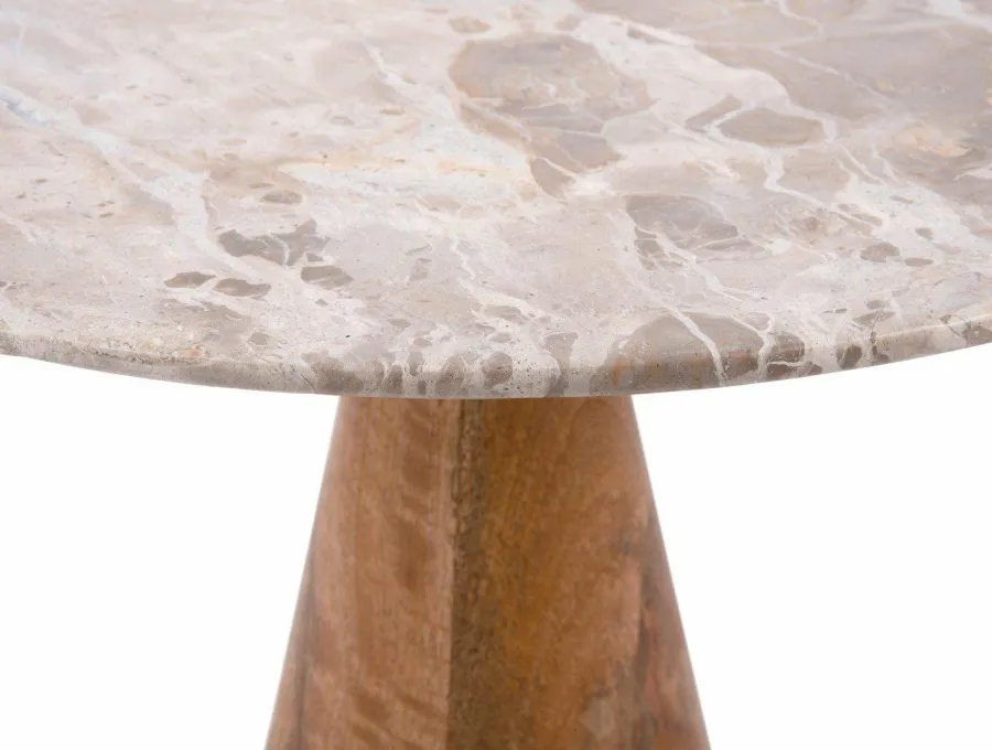 Leitmotiv Bijzettafel Force Marmer met mango Ø 40 cm Sale