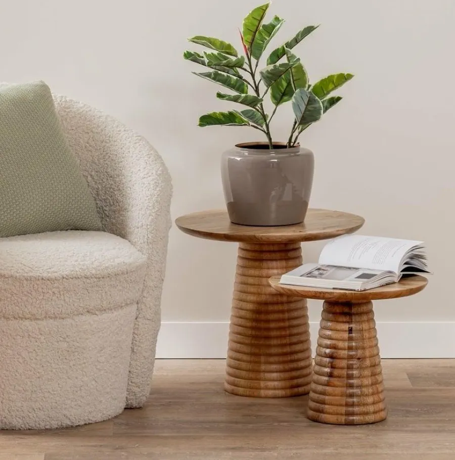 Leitmotiv Bijzettafel Force striped groot mango Online