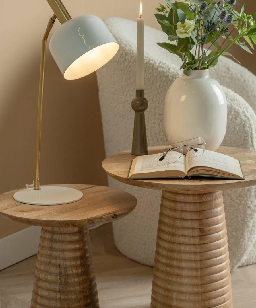 Leitmotiv Bijzettafel Force Striped Base mango