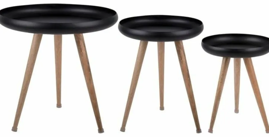 Leitmotiv Bijzettafel set van 3 Tripod met mangohouten poten Online