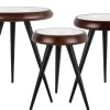 Leitmotiv Bijzettafel set van 3 Tripod met metalen poten New