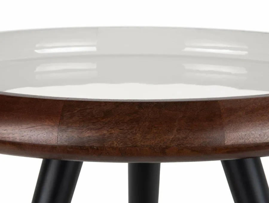 Leitmotiv Bijzettafel set van 3 Tripod met metalen poten New