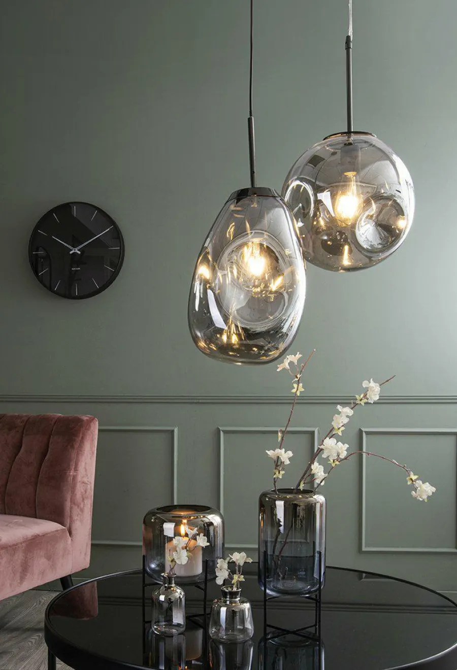Leitmotiv Hanglamp Blown Glass Medium rookglas Best