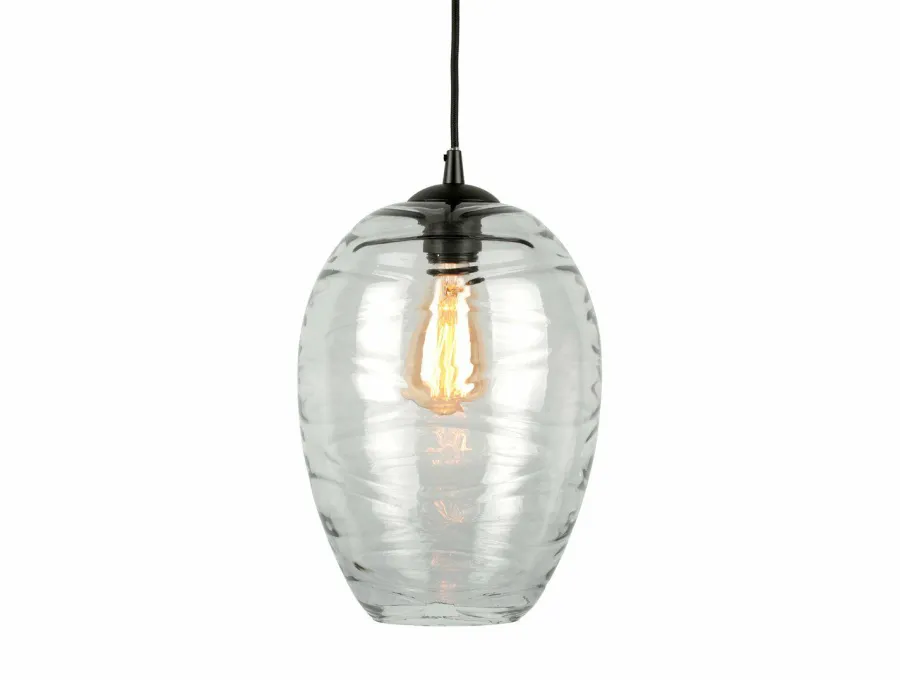 Leitmotiv Hanglamp Glamour Cone glas smoke Hot