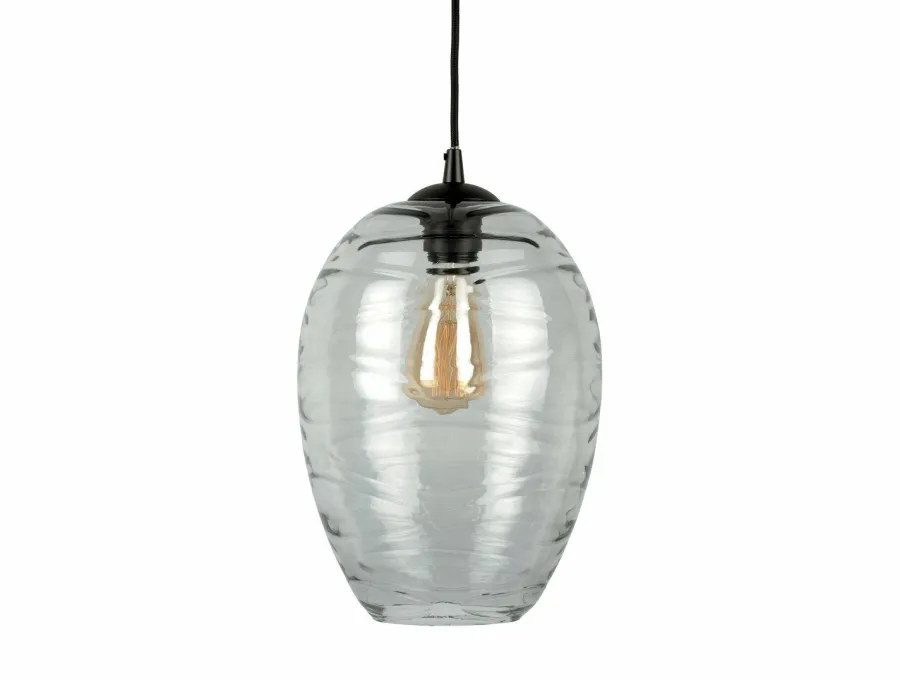 Leitmotiv Hanglamp Glamour Cone glas smoke Hot