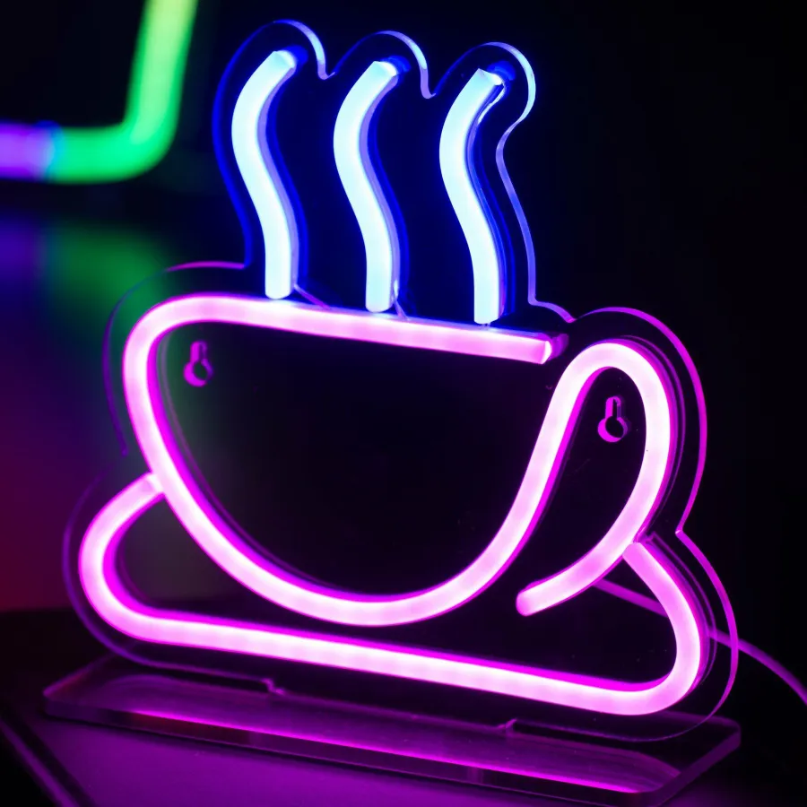 Leitmotiv Neon licht Coffee roze New