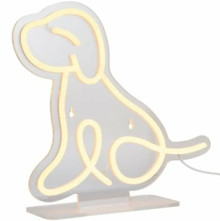 Leitmotiv Neon licht Zittende hond geel Online
