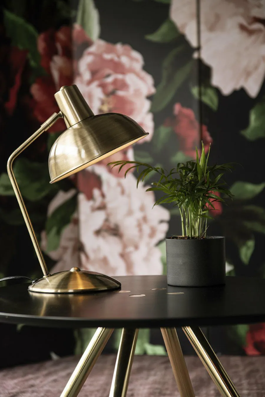 Leitmotiv Tafellamp Hood geborsteld goud Online