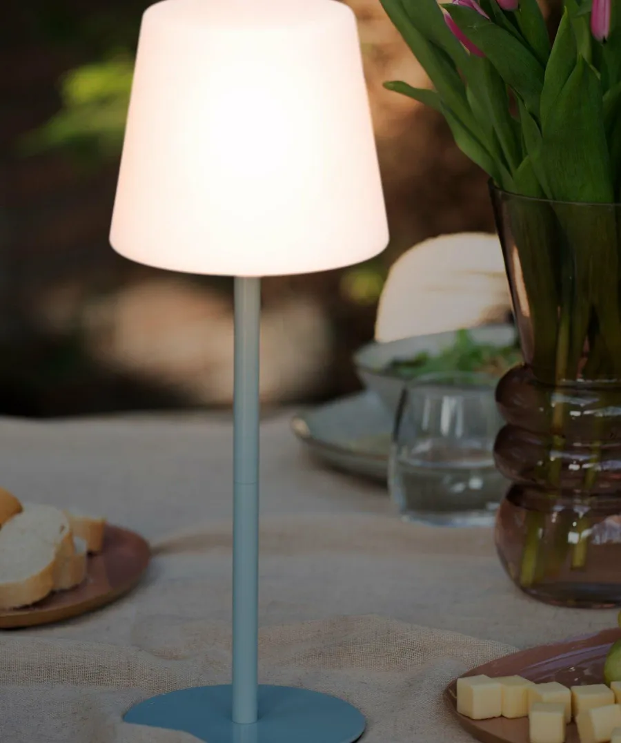 Leitmotiv Tafellamp voor binnen en buiten lichtblauw Clearance